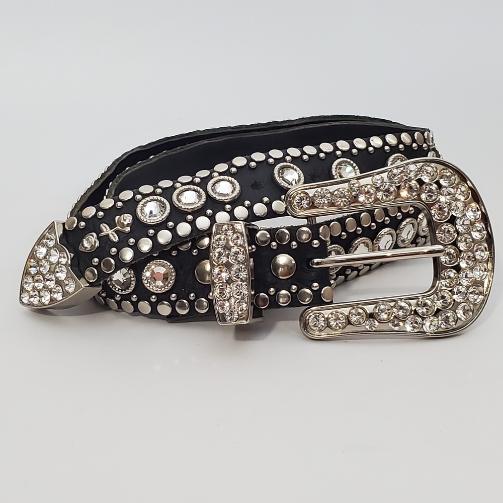 Vintage Kippy's Belt Black Swarovski Rhinestone Western Embellished Festival